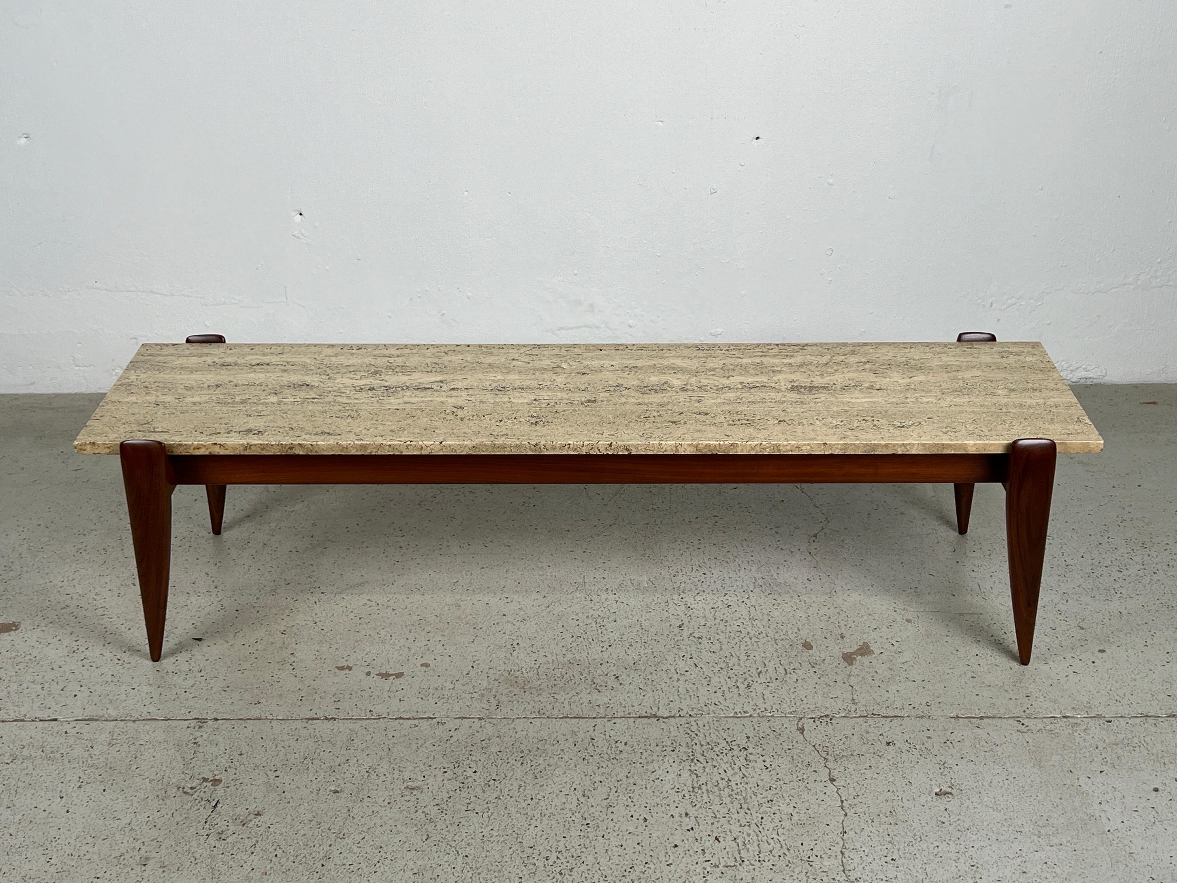 Table basse en travertin Gio Ponti pour Singer & Sons Bon état - En vente à Dallas, TX