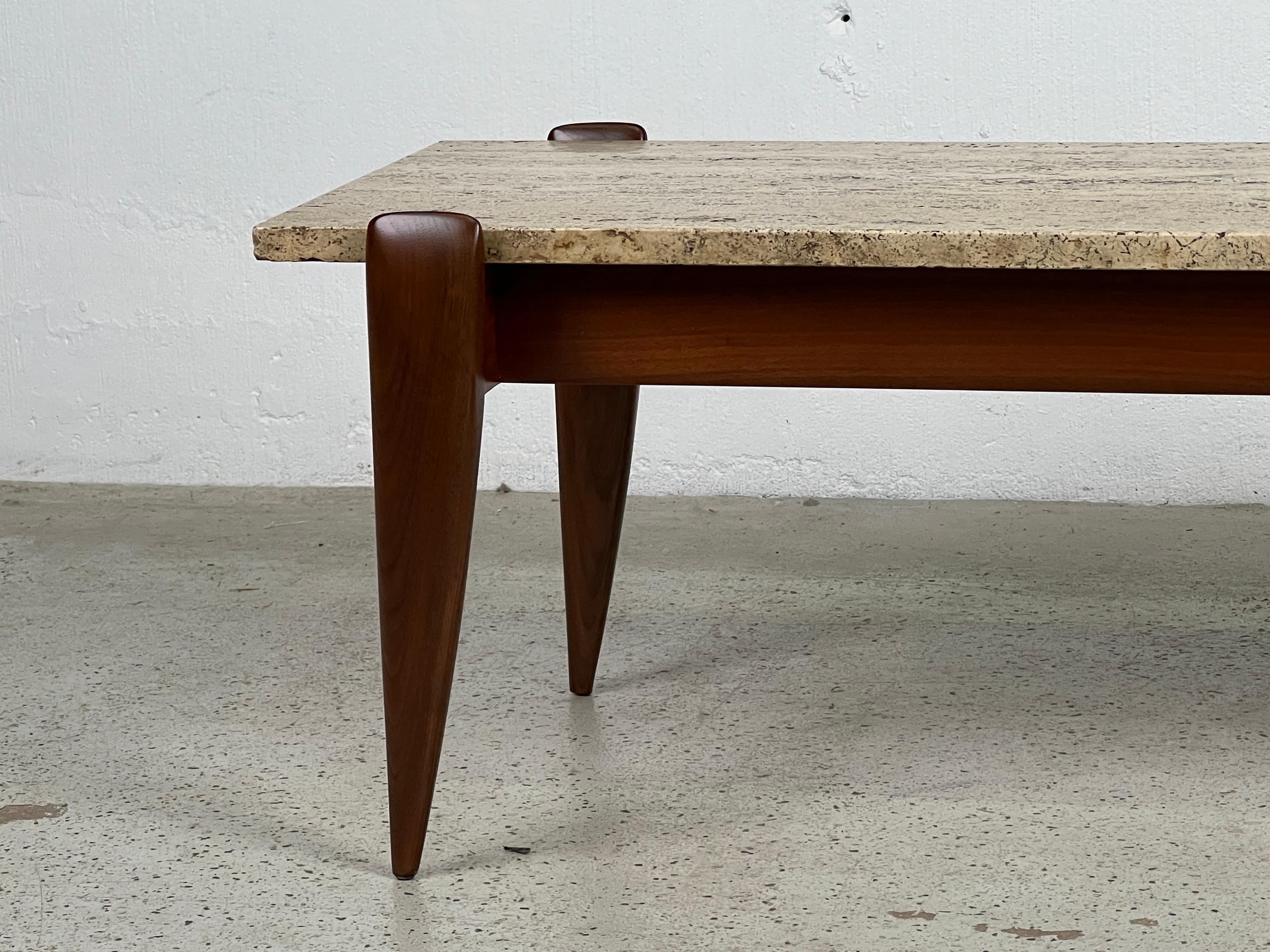 Table basse en travertin Gio Ponti pour Singer & Sons en vente 1