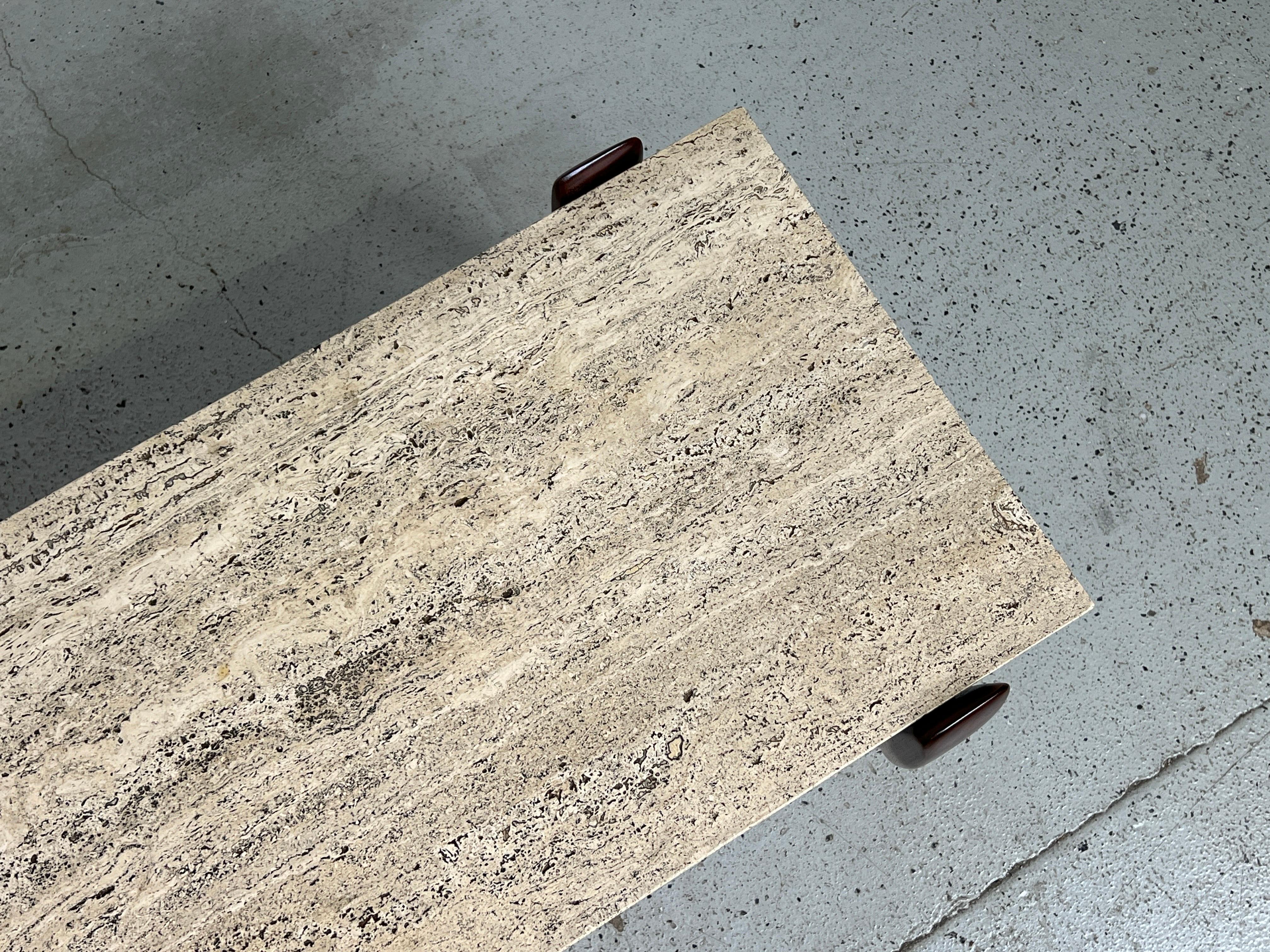 Table basse en travertin Gio Ponti pour Singer & Sons en vente 2