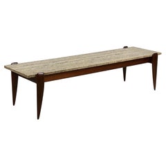 Gio Ponti for Singer & Sons Travertine Top Coffee Table 