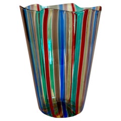 Gio Ponti for Venini, A Canne Polychrome Vase, Murano, circa 1950s