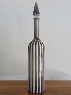 Gio Ponti for Venini White and Grey Glass Bottle Serie “Morandiane”