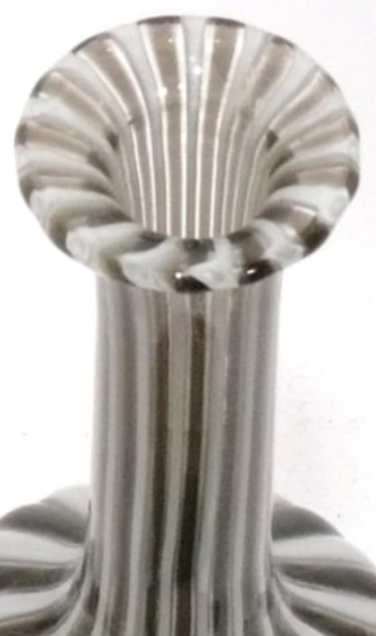 Gio Ponti für Venini Morandiane Murano Glasflasche mit Stopfen, signiert (Ende des 20. Jahrhunderts) im Angebot