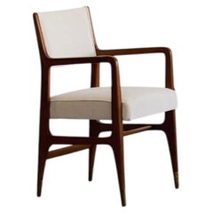 Gio Ponti y Fornasetti Silla "110" para Cassina, terciopelo blanco, 1953