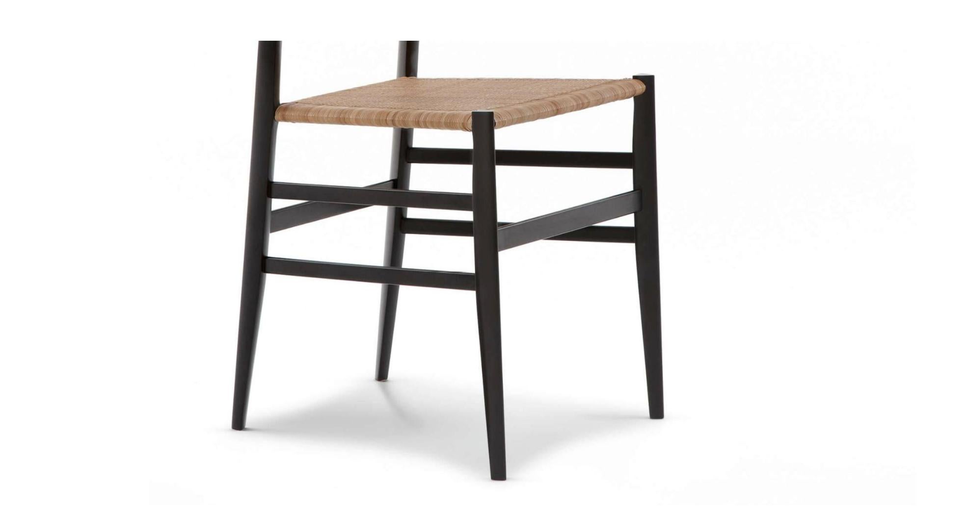 Mid-Century Modern Gio Ponti Frassino Tinto Nero Aswood Superleggera Chair For Cassina For Sale