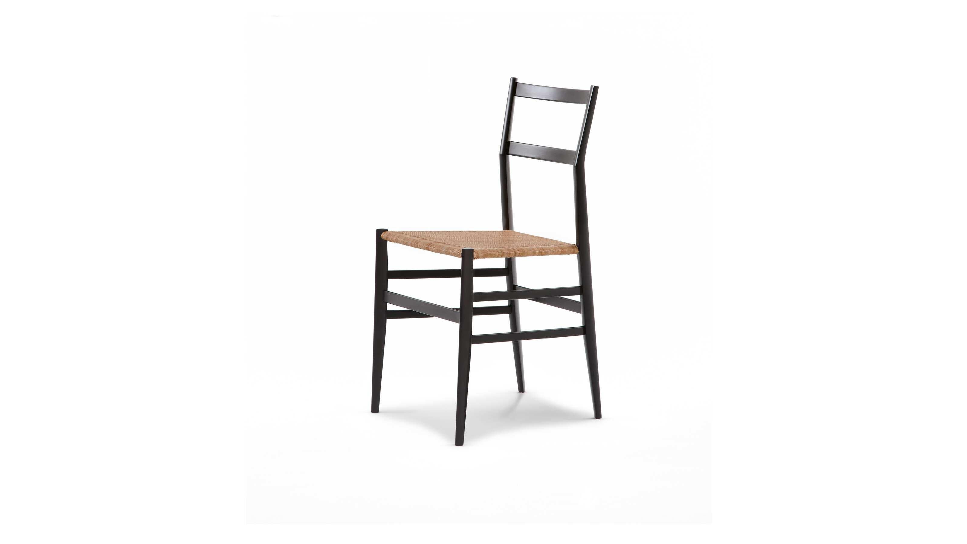 Italian Gio Ponti Frassino Tinto Nero Aswood Superleggera Chair For Cassina For Sale