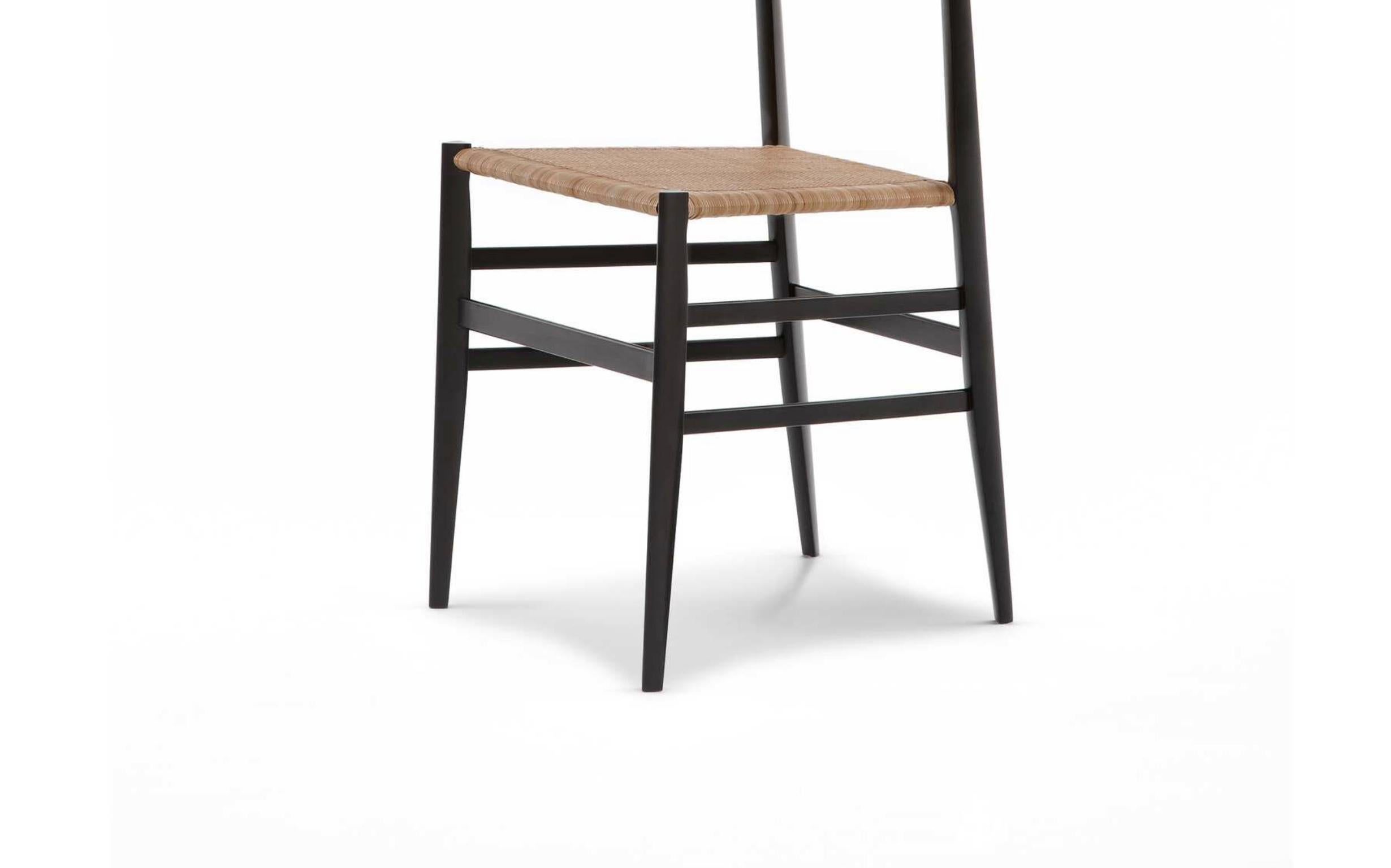 Gio Ponti Frassino Tinto Nero Aswood Superleggera Chair For Cassina In New Condition For Sale In Barcelona, Barcelona