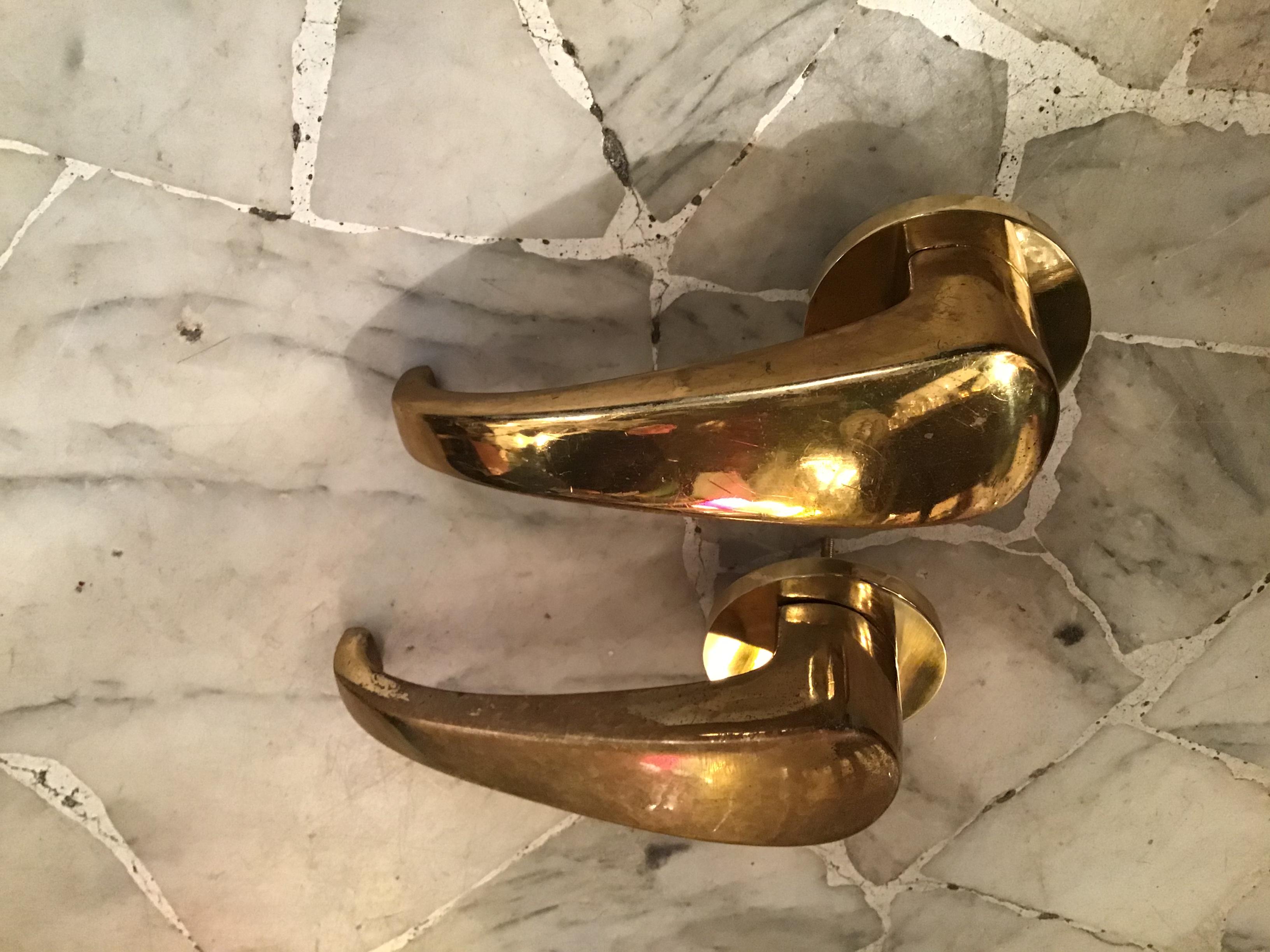 Maniglie Gio' Ponti in ottone, 1950, Italia In condizioni buone in vendita a Milano, IT