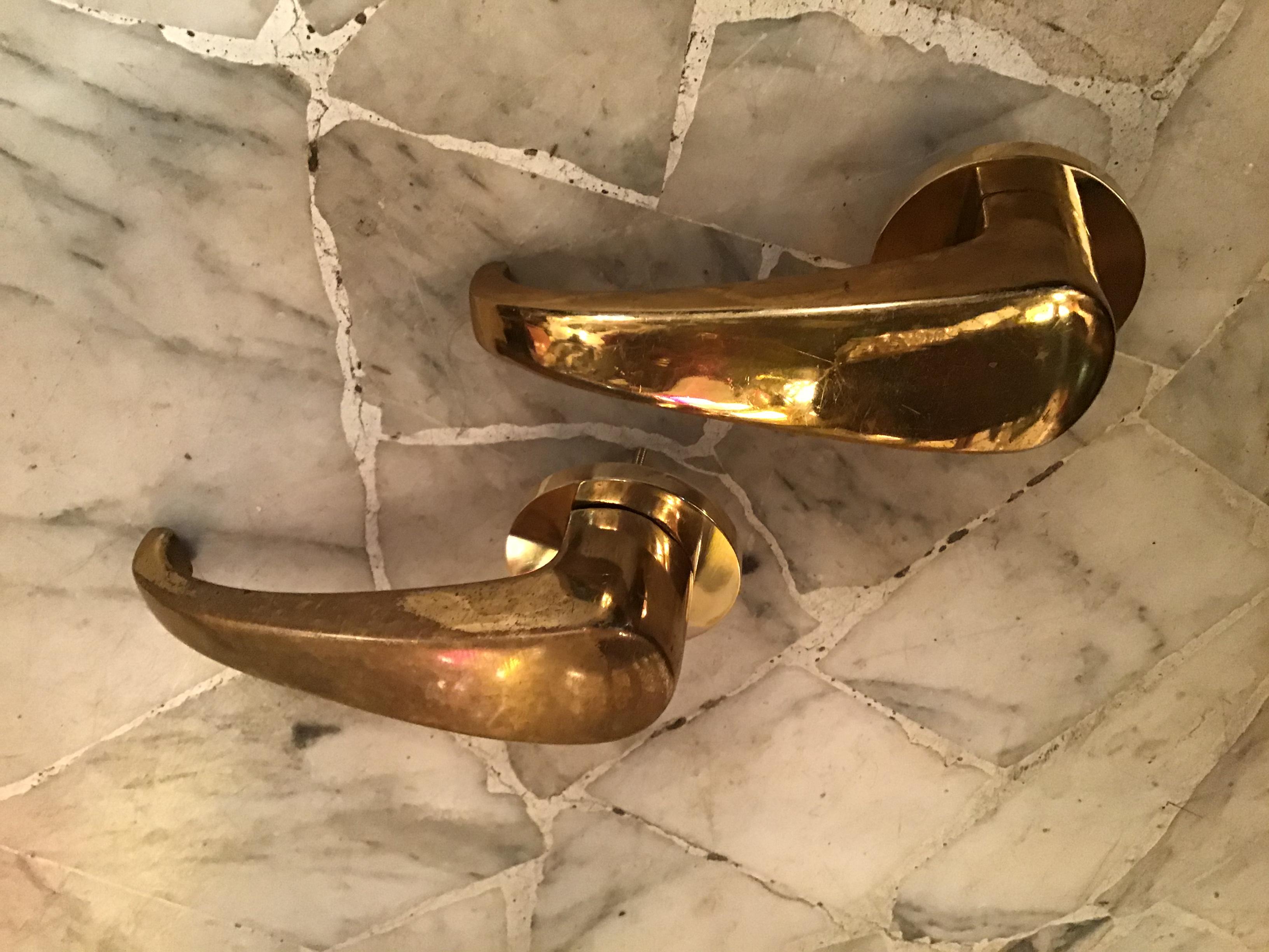 Metà XX secolo Maniglie Gio' Ponti in ottone, 1950, Italia in vendita