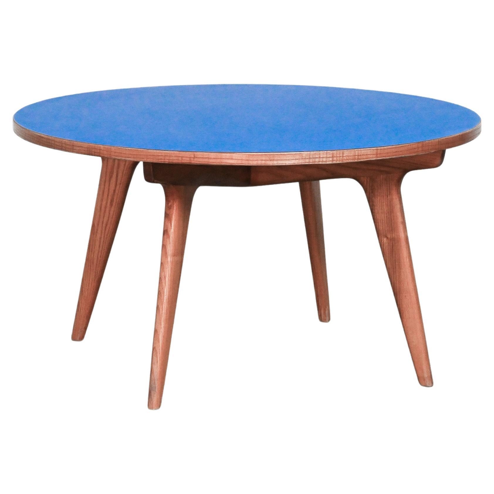 Gio Ponti style Maple and Laminate Circular Low Table For Sale