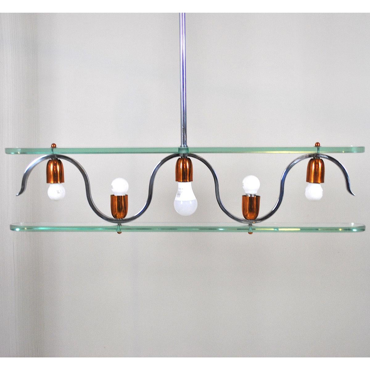 Mid-Century moderno Lampadario in stile Gio Ponti della fine degli anni '50 in vendita