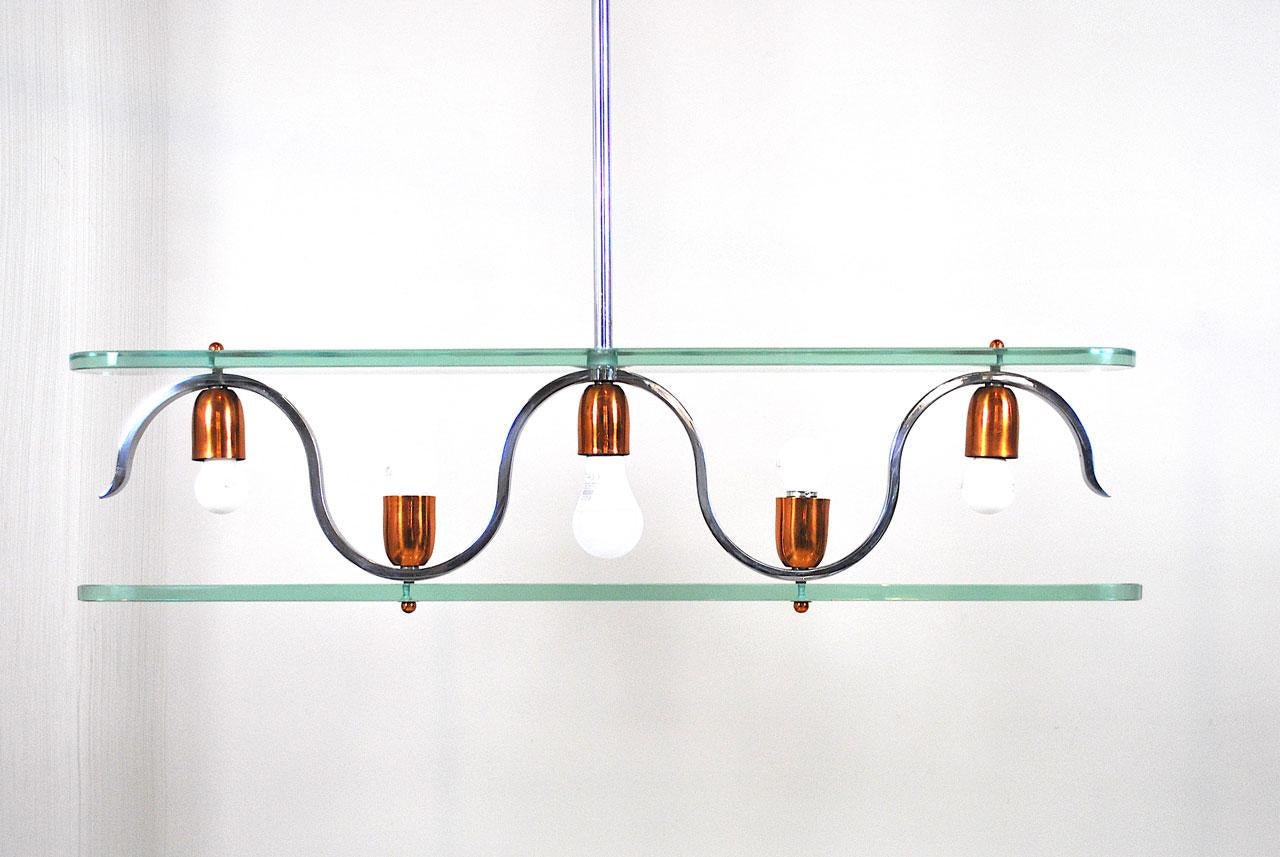Italiano Lampadario in stile Gio Ponti della fine degli anni '50 in vendita