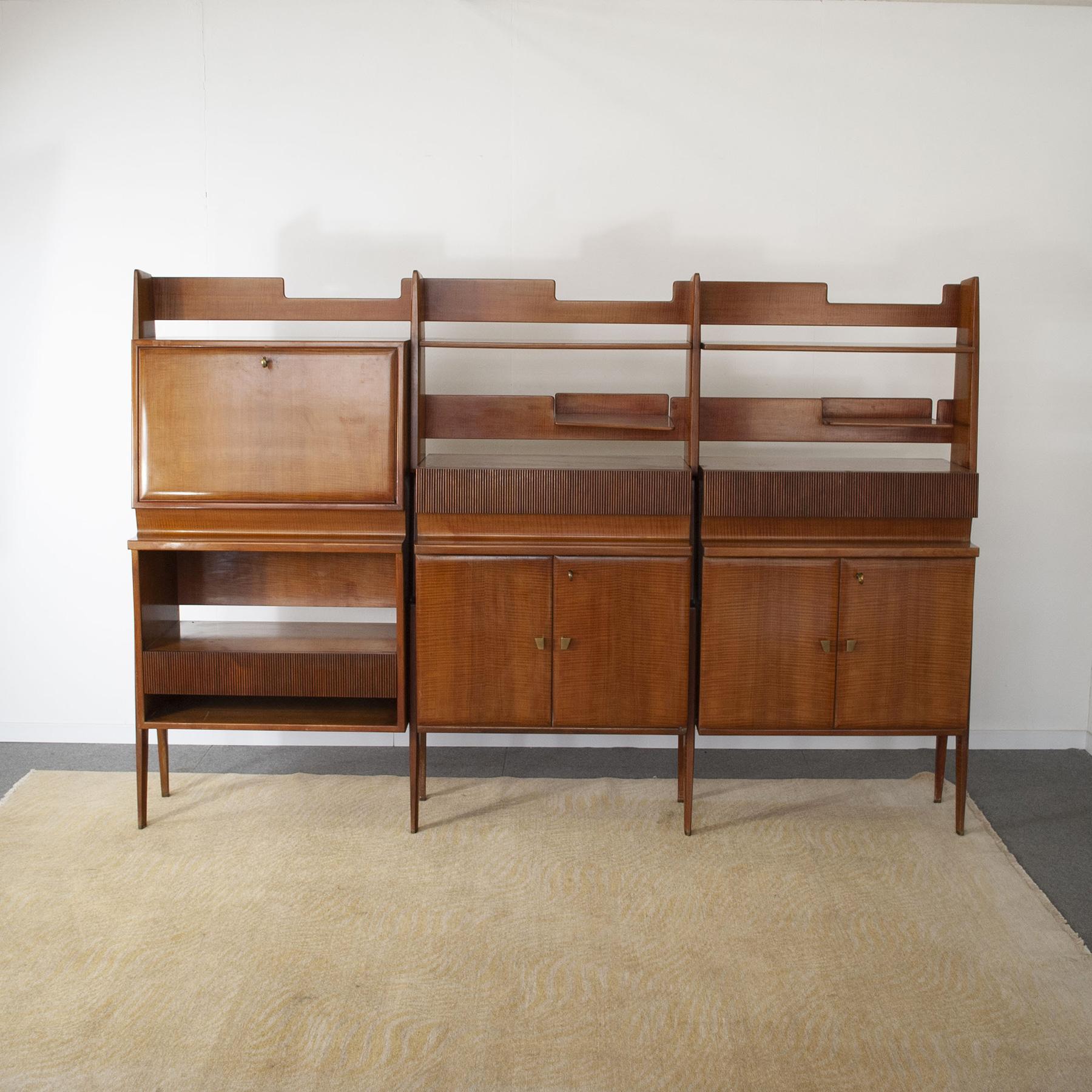 Mid-Century Modern Gio Ponti in the Style Italian Mid Century Bookcase 50's For Sale