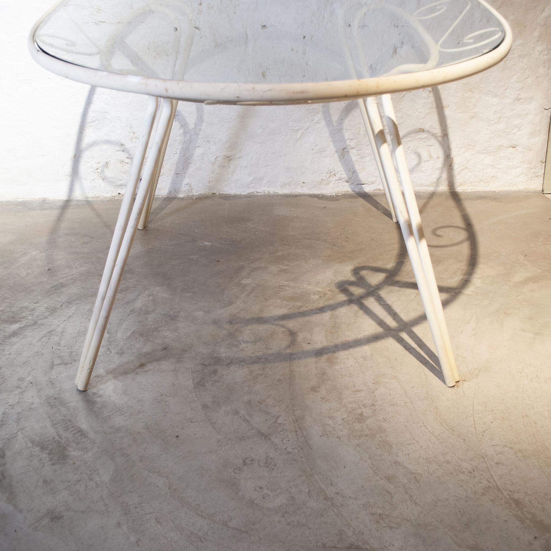 Verre Table en fer forgé de style Gio Ponti des années 1950 en vente