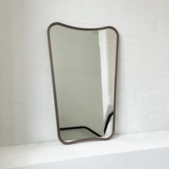 Gio Ponti Inspired Freeform Wall Mirror, Bronze Patina Frame, Vintage N.2