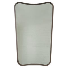 Gio Ponti Inspired Freeform Wall Mirror, Bronze Patina Frame, Vintage N.2