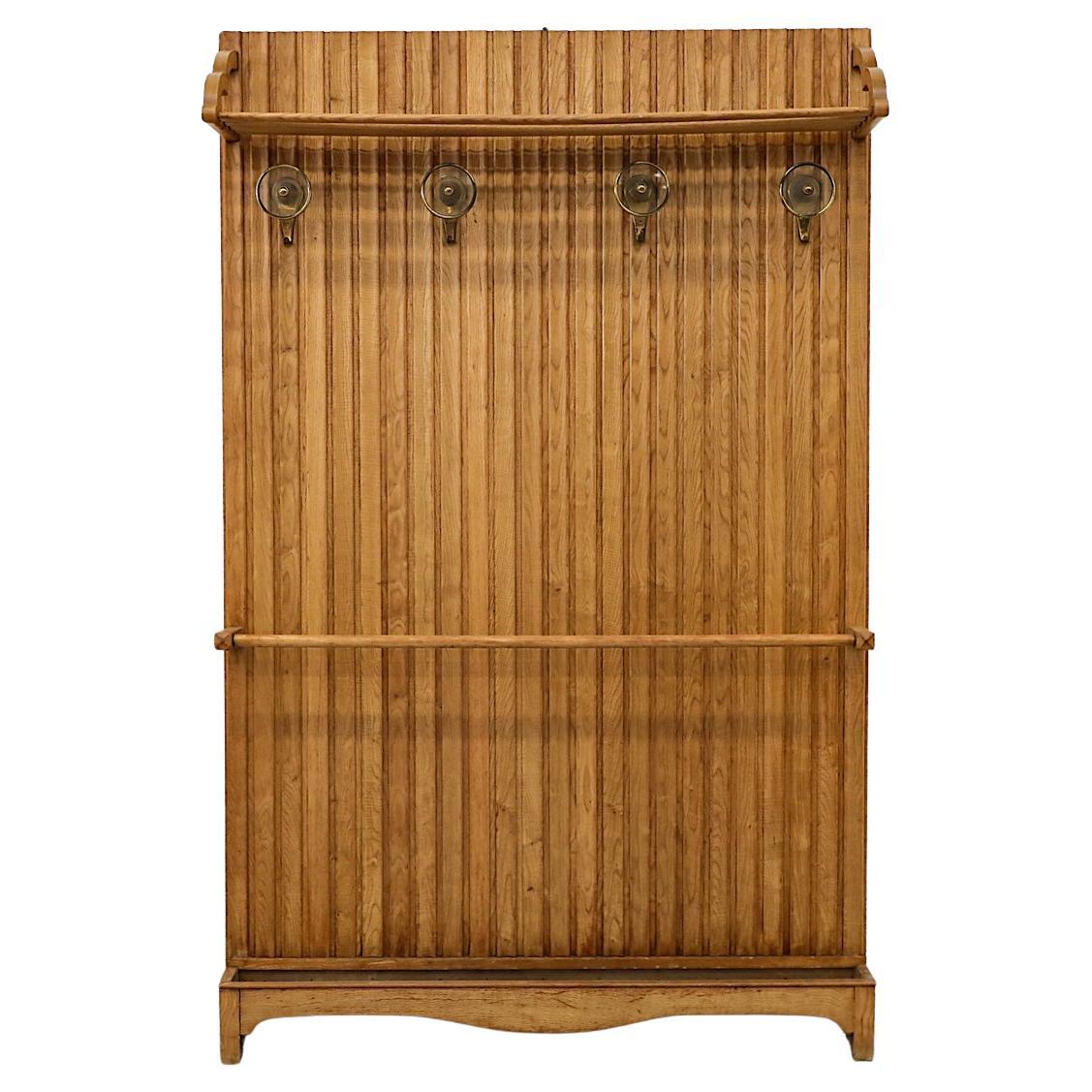 Gio Ponti Inspired Hallway Rack with Hooks and Umbrella Tray For Sale