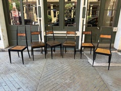 Gio Ponti inspirierter italienischer Satz von 6 Esszimmerstühlen