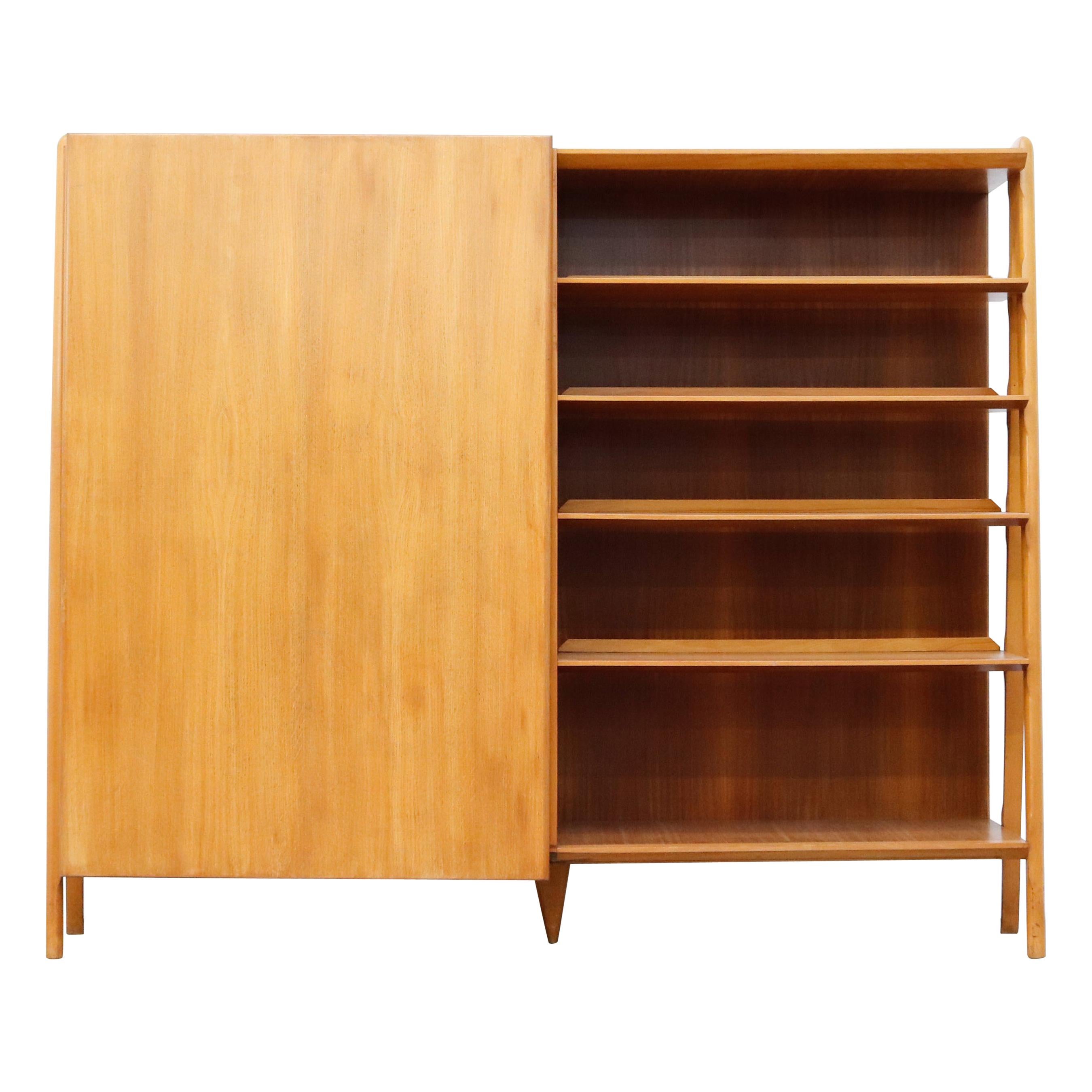 Gio Ponti Inspired Italian Wardrobe with Bookshelf