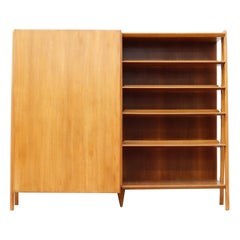 Vintage Gio Ponti Inspired Italian Wardrobe with Bookshelf