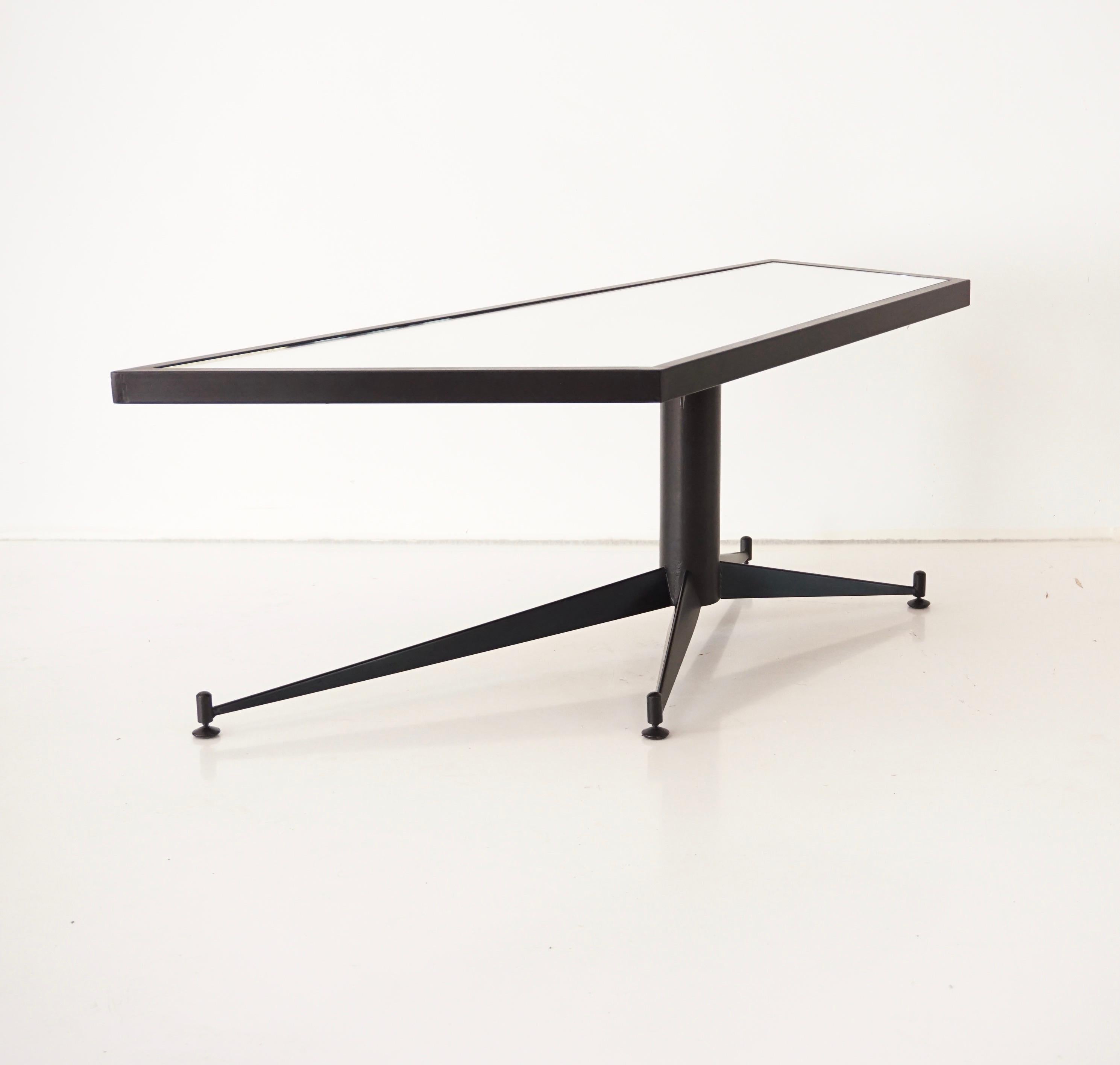 Gio Ponti Irregular, Asymmetrical Black Mirrored Low Coffee Table, RIMA 1955 2