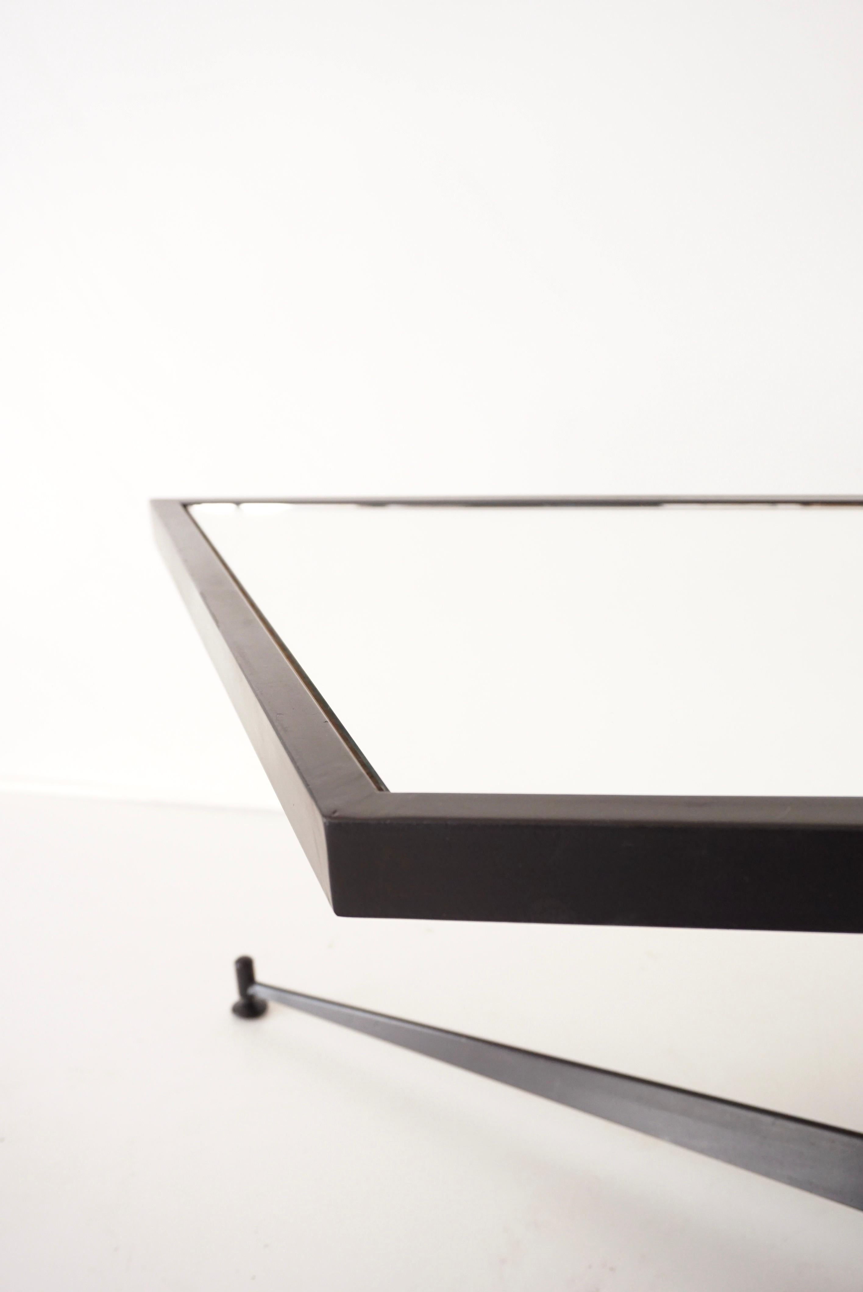 Gio Ponti Irregular, Asymmetrical Black Mirrored Low Coffee Table, RIMA 1955 4