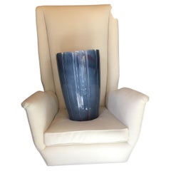 Gio Ponti  " ISA" Iconica Poltrona Brass Wood Stoffa 1950 Italia