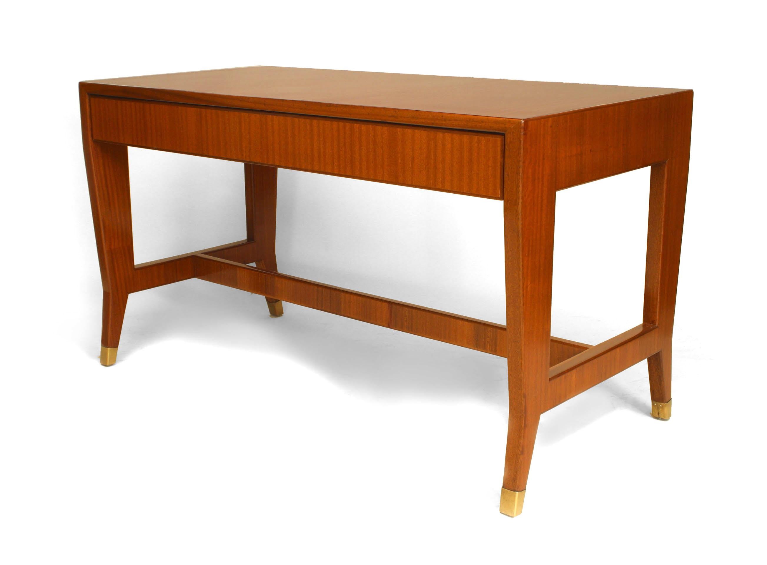 Italian Gio Ponti Mahogany Table Desk In Good Condition For Sale In New York, NY