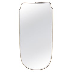 Gio Ponti Italian Brass Shield Mirror