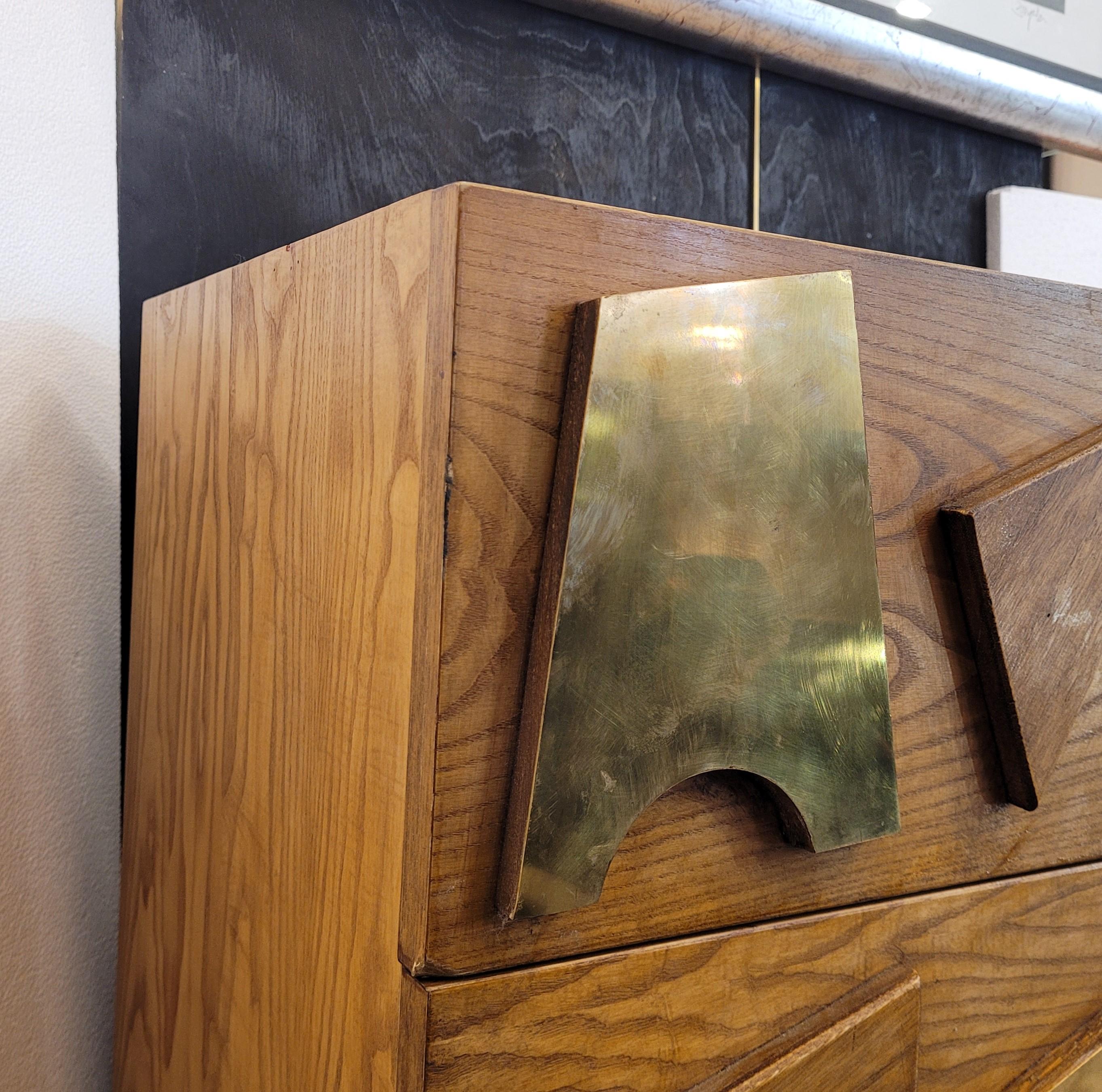 Gio Ponti Italian bronze wood Commode , Chest of drawers 5