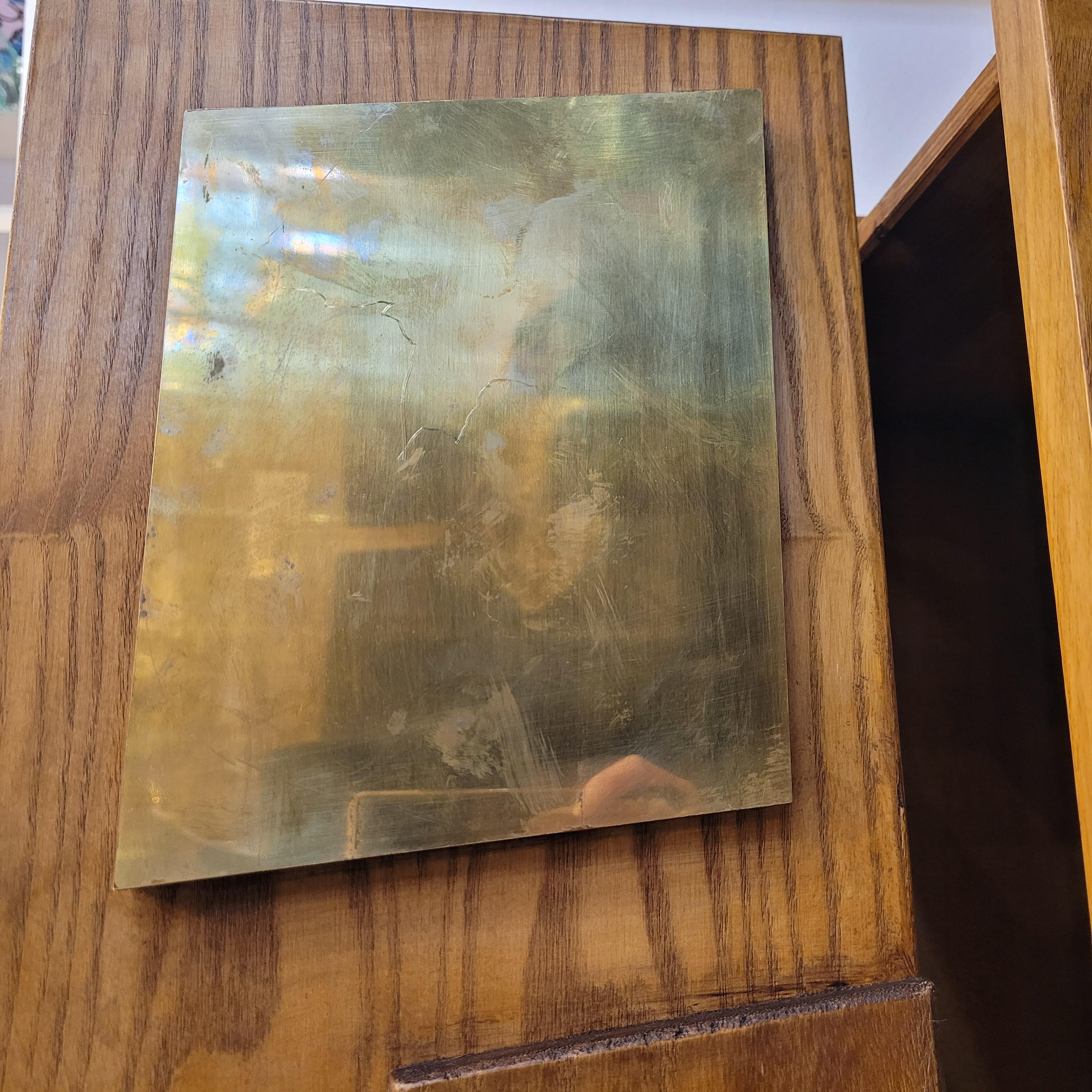 Gio Ponti Italian bronze wood Commode , Chest of drawers 9