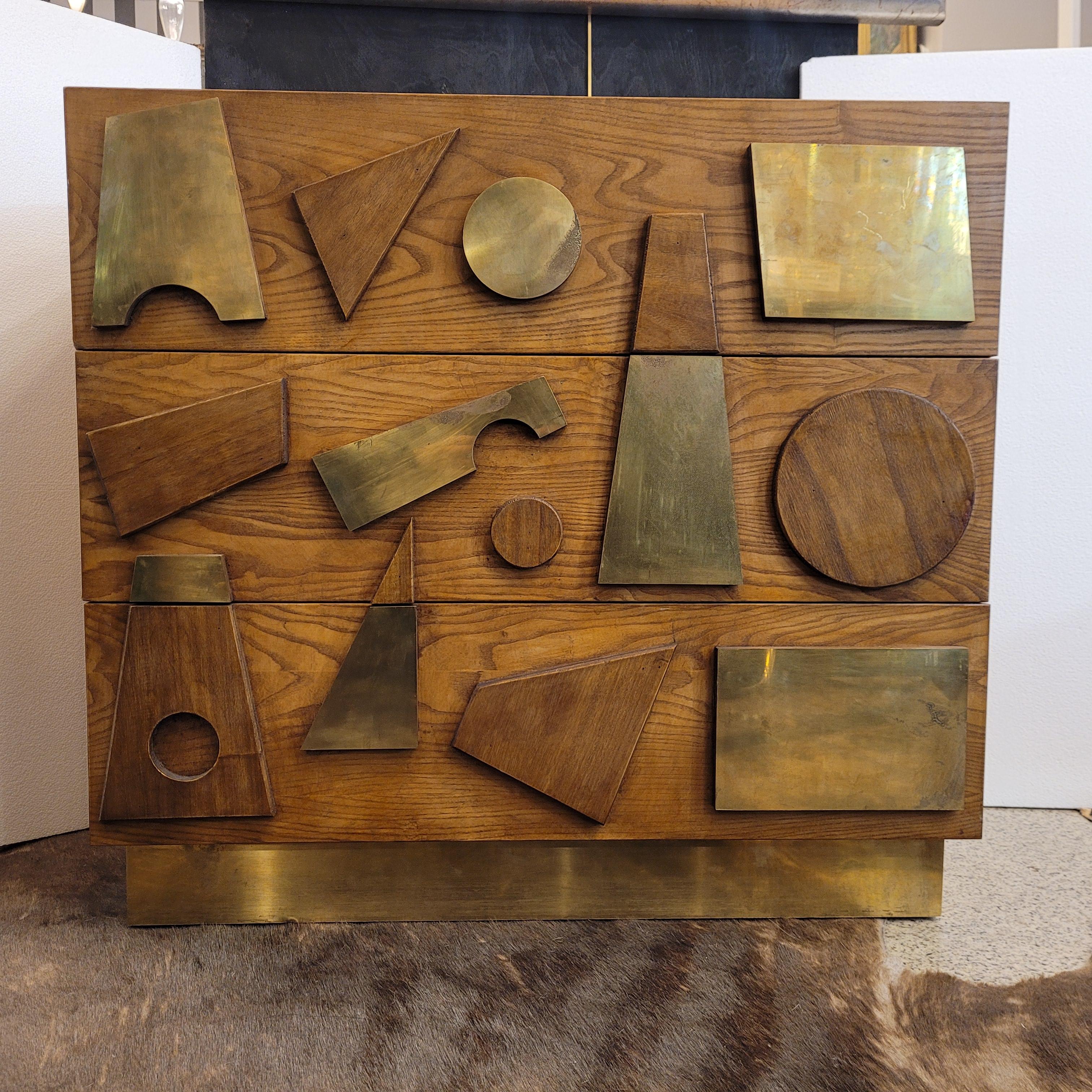 Gio Ponti Italian bronze wood Commode , Chest of drawers In Good Condition In Valladolid, ES
