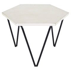 Mesa de centro o auxiliar italiana Gio Ponti circa 1950 Laminado blanco