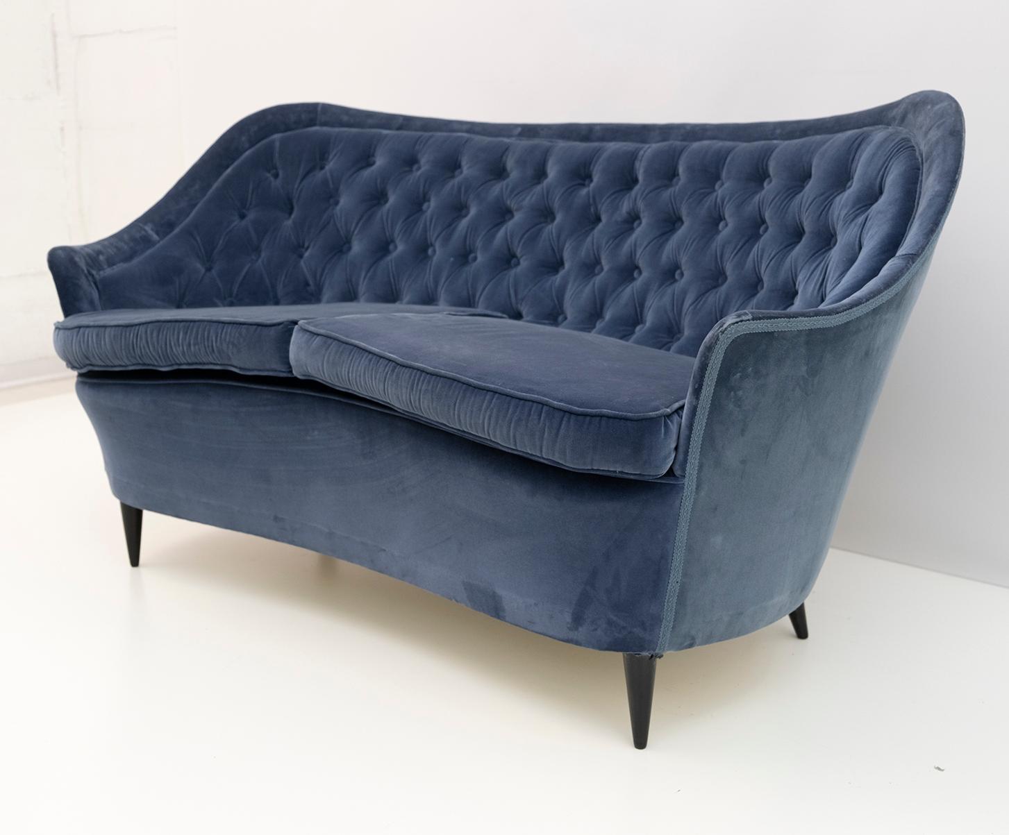 Mid-Century Modern Gio Ponti Italian Curved Sofa for Casa E Giardino, 1930s