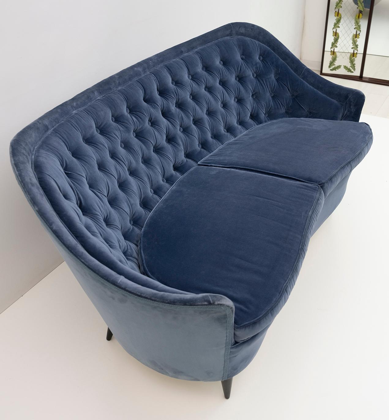 Gio Ponti Italian Curved Sofa for Casa E Giardino, 1930s 1