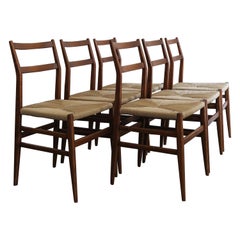 Gio Ponti Italian Midcentury Design Dining Chairs "Leggera" for Cassina 1950s