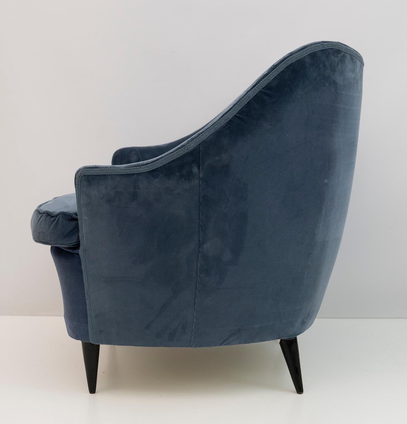Gio Ponti Italian Pair of Curved Armchairs and Sofa for Casa E Giardino, 1930s 7