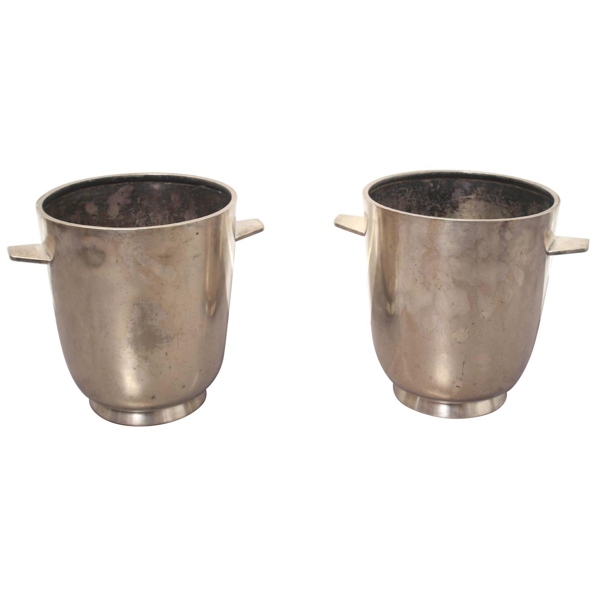 Boucles de champagne italiennes en métal argenté de Gio Ponti pour Fratelli Calderoni, années 1950