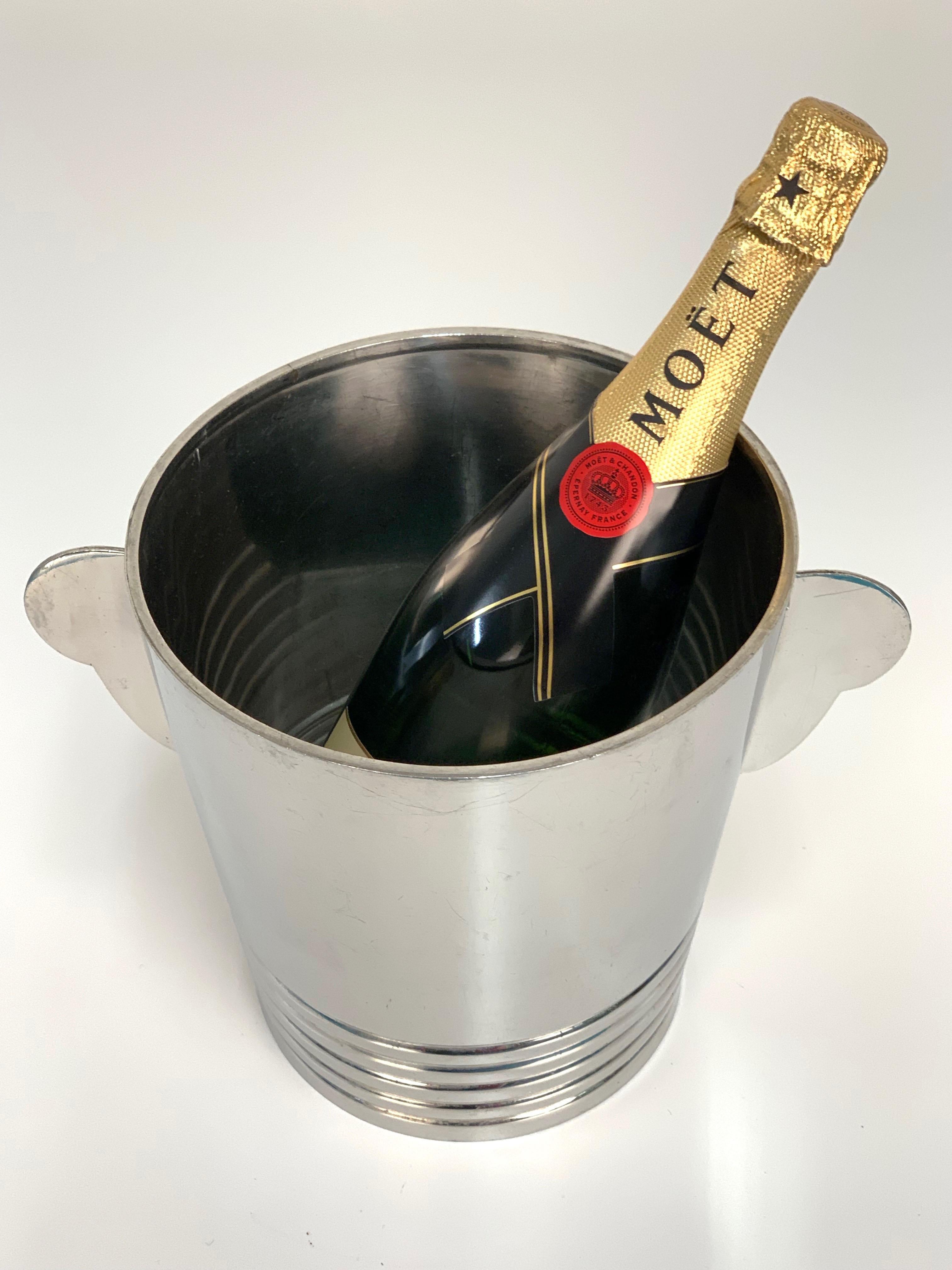 Gio Ponti Italian Steel Champagne Bucket for Fratelli Calderoni, Italy, 1960s In Good Condition In Roma, IT