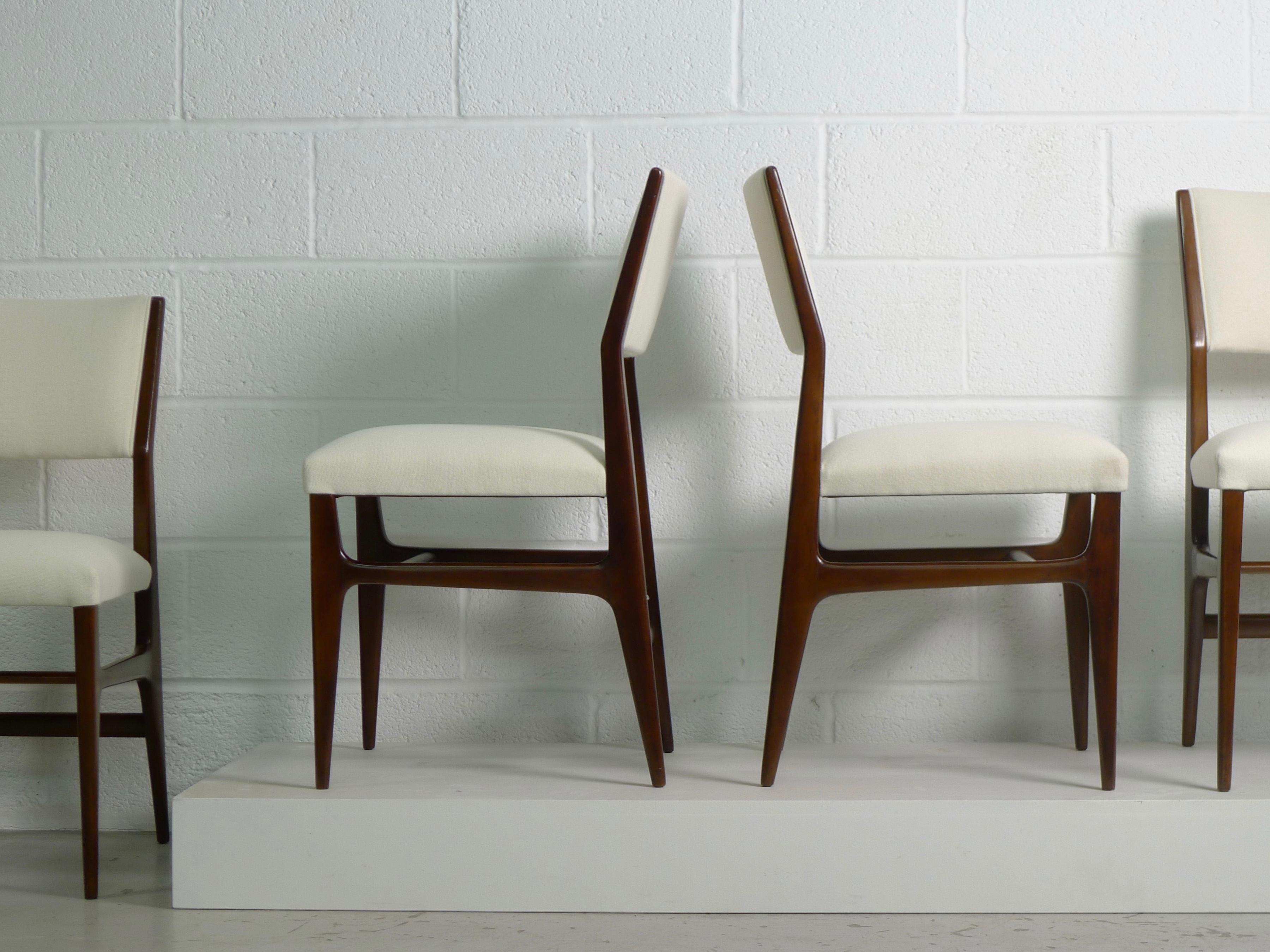 Mid-Century Modern Gio Ponti, Italy, 4 Dining Chairs for Singer & Sons, Model 116, 1950s