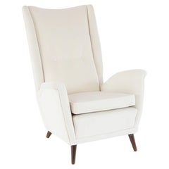 Poltrona con schienale ad ali di Gio Ponti, colore avorio, modello n. 512 di Cassina, 1950