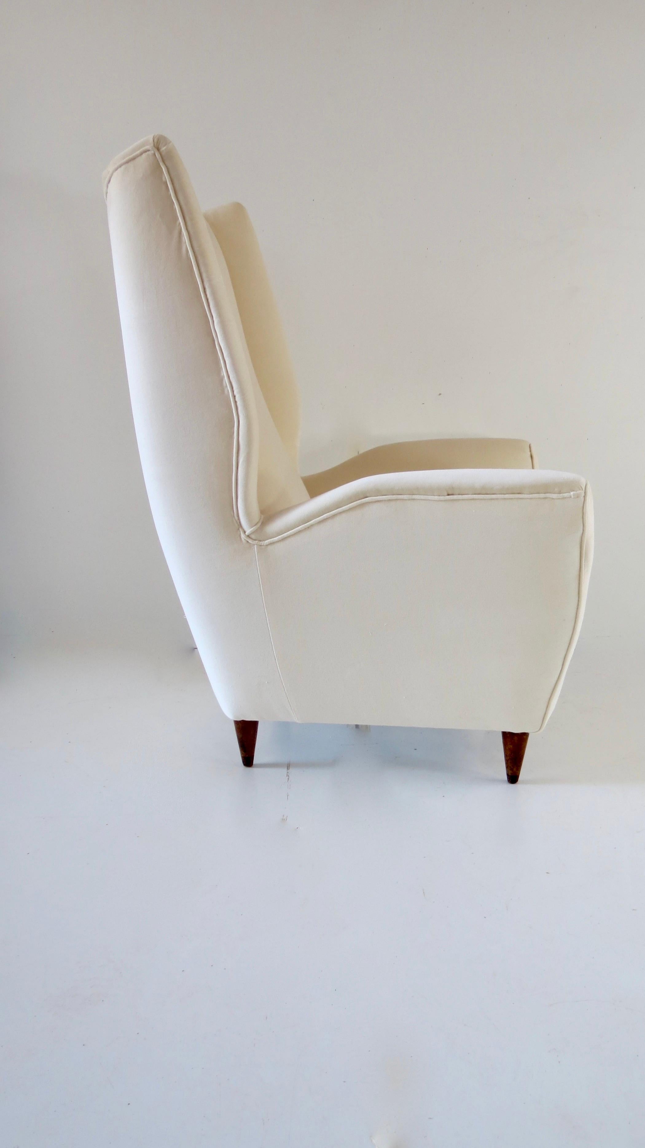 ivory wingback chair