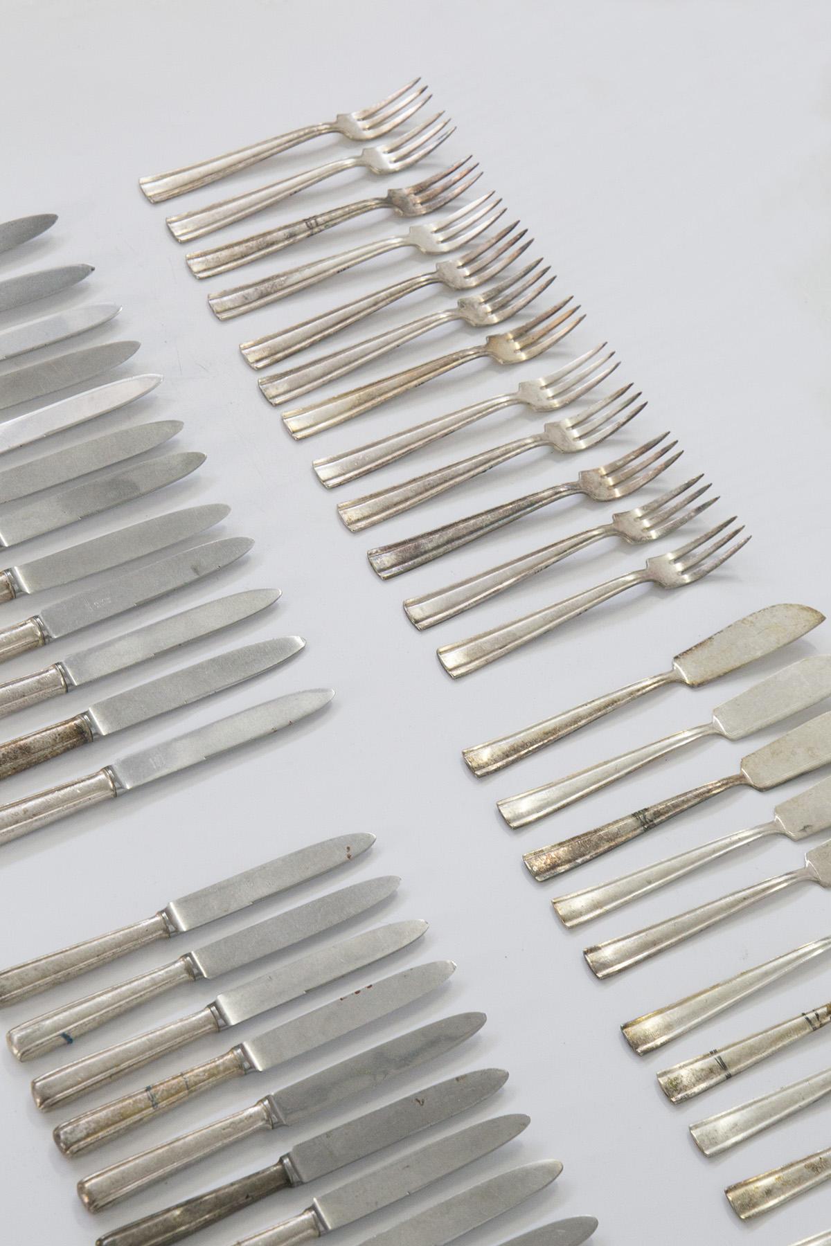 Mid-Century Modern Gio Ponti, Krupp Milan Branded Set of Twelve Pieces of Cutlery