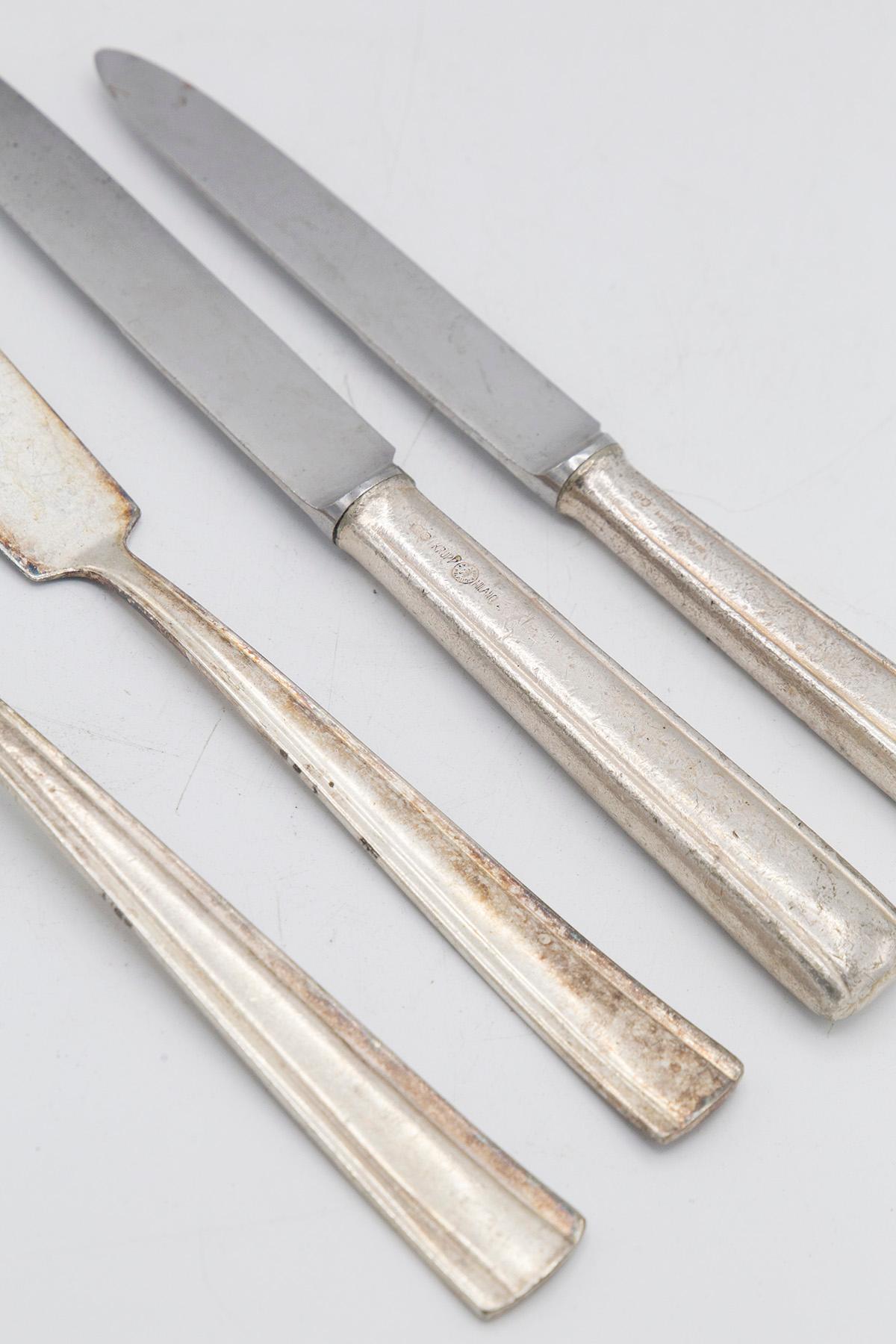 Italian Gio Ponti, Krupp Milan Branded Set of Twelve Pieces of Cutlery