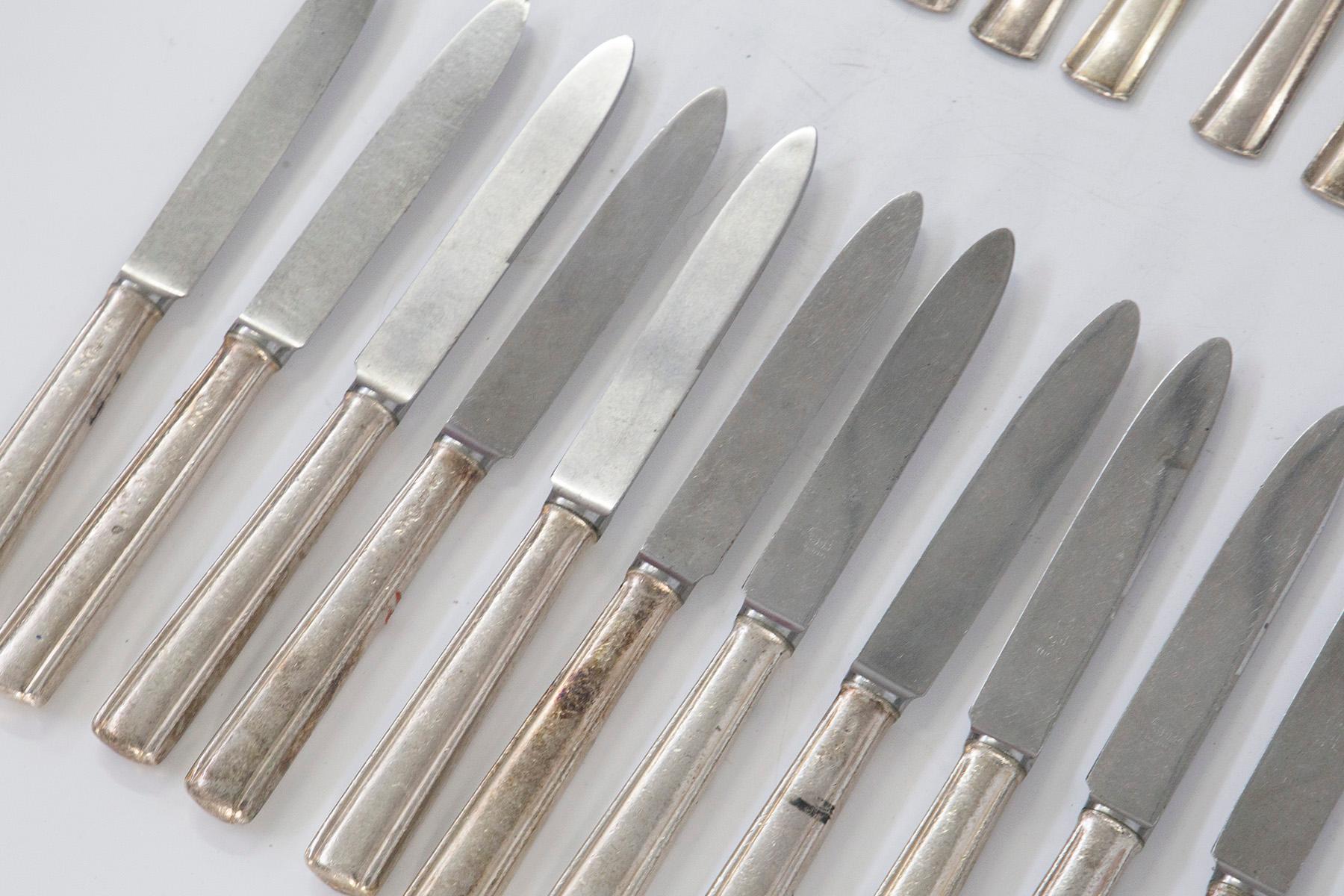 Mid-20th Century Gio Ponti, Krupp Milan Branded Set of Twelve Pieces of Cutlery