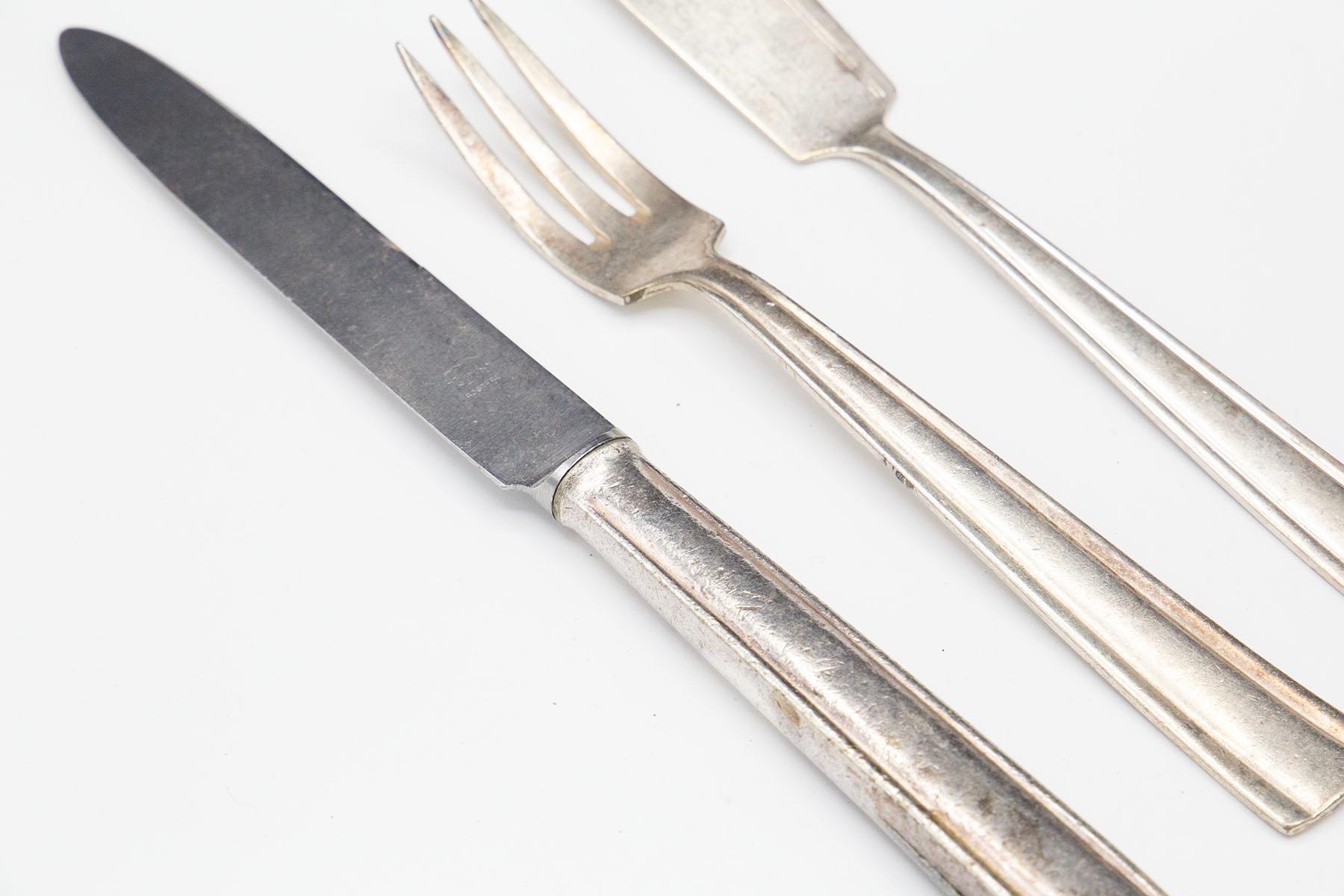 Gio Ponti, Krupp Milan Branded Set of Twelve Pieces of Cutlery 1