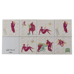 Vintage Giò Ponti "La Conversazione Classica" Seven Plus One Ceramic Tiles