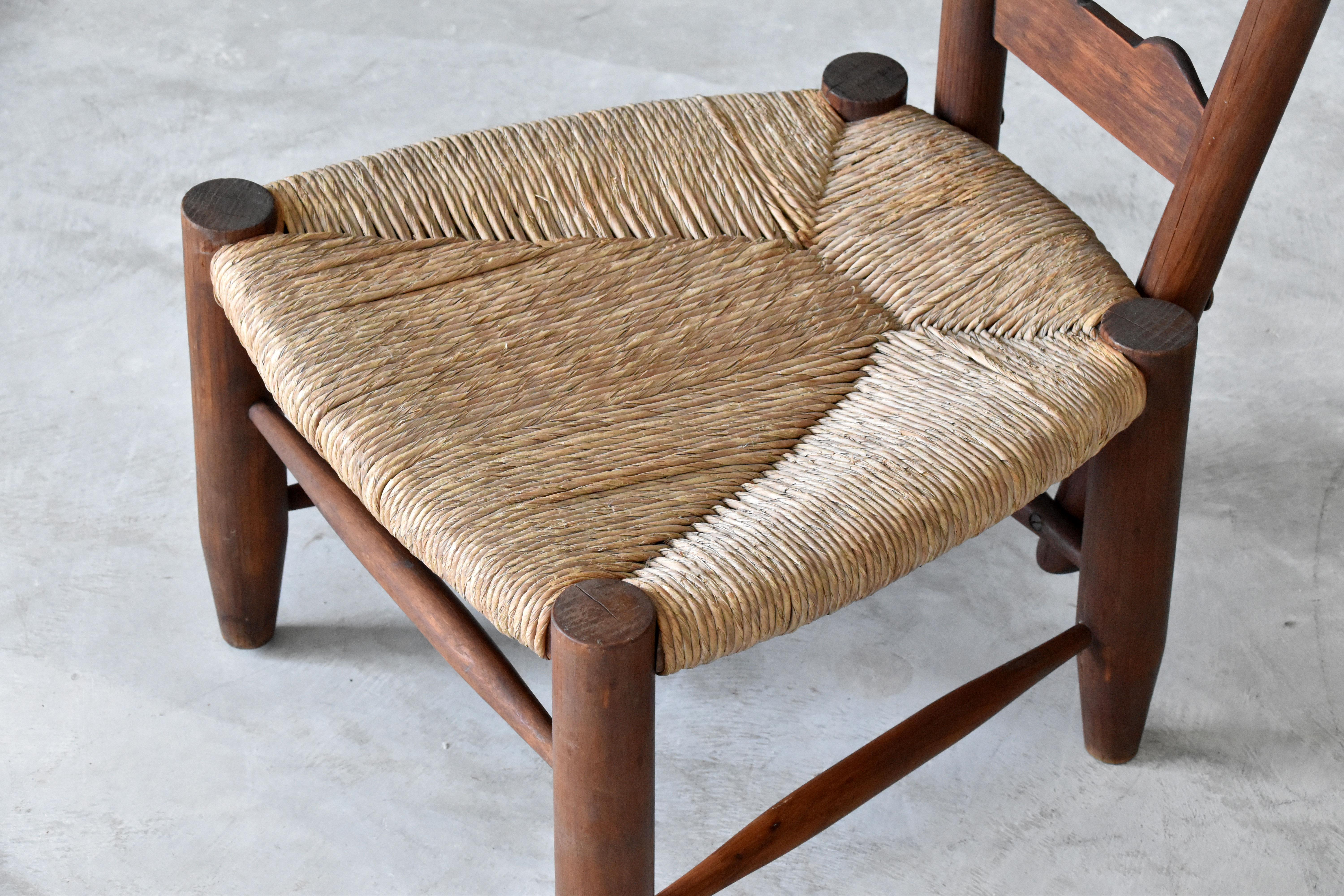 Italian Gio Ponti, Ladderback Chair, Walnut, Rush Seat, Casa e Giardino, Italy, 1930s