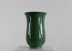 Gio Ponti Large Green Vase in Ceramic by Richard Ginori 1930s