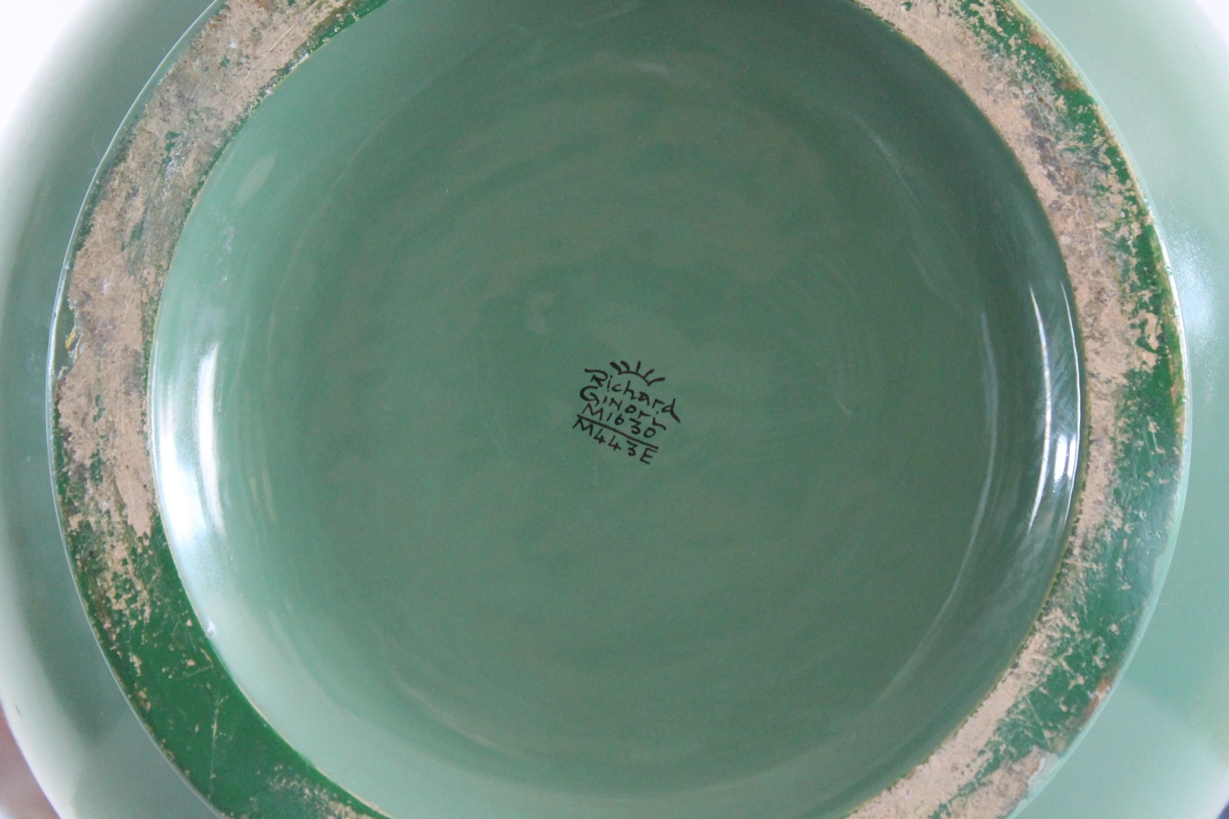 Other Gio Ponti Large Green Vase in Ceramic by Richard Ginori 1930s 